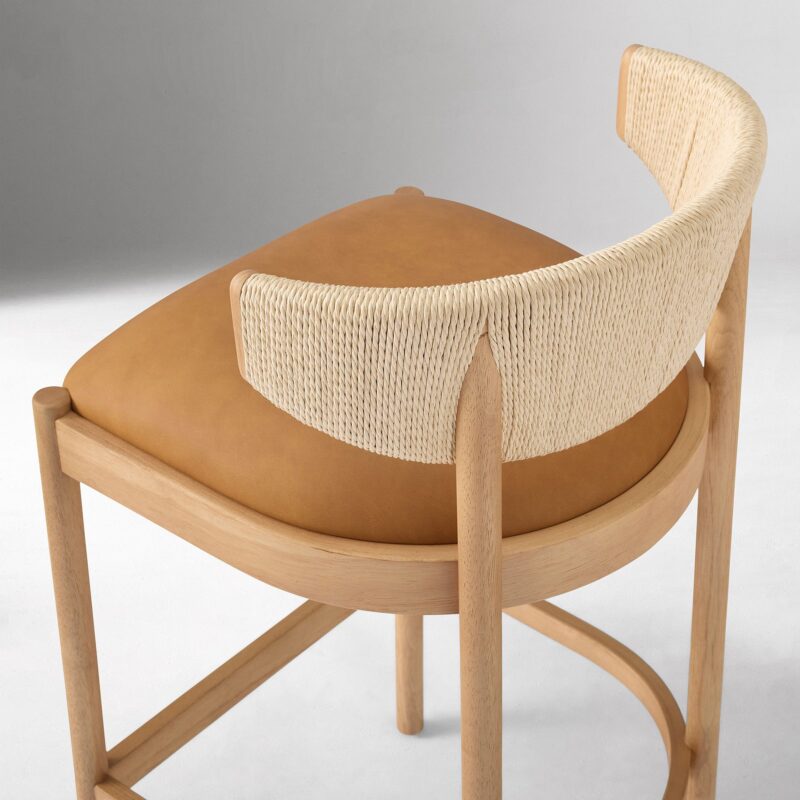 Zuwena Leather Counter Stool