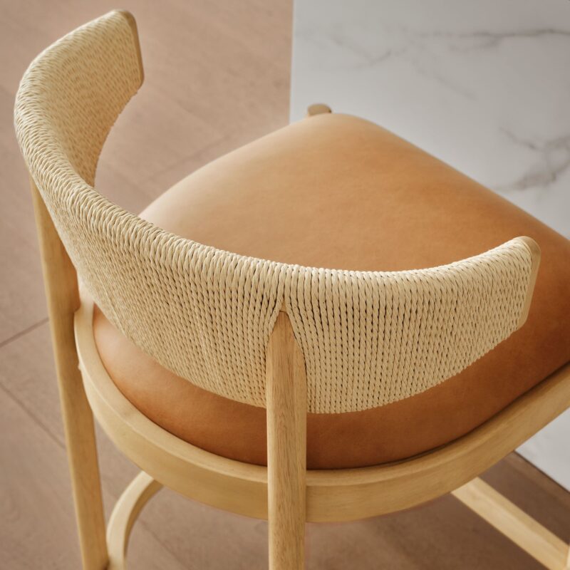 Zuwena Leather Counter Stool