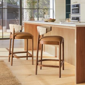 Zuwena Leather Counter Stool