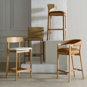 Zuwena Leather Counter Stool