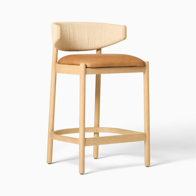 Zuwena Leather Counter Stool